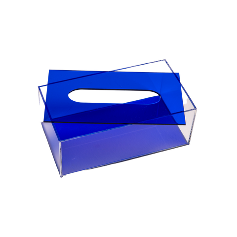 NEON BLUE ACRYLIC TISSUE BOX