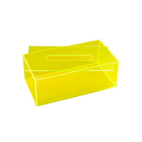 NEON YELLOW ACRYLIC TISSUE BOX